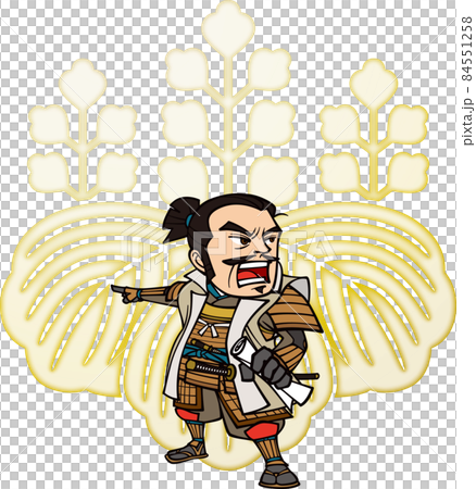 指差しで命令を下す豊臣秀長【3頭身・家紋】 84551258