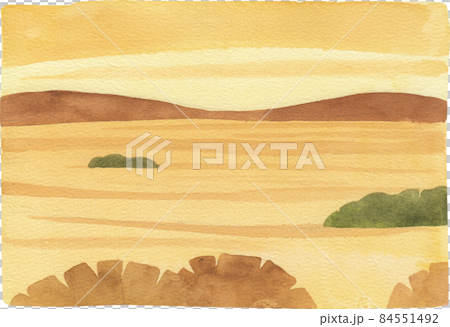 Nature landscape watercolor background Nature landscape watercolor background 84551492