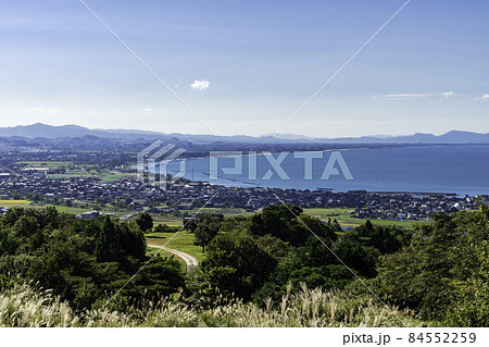 妻木晩田遺跡からの弓ヶ浜 鳥取県大山町 妻木晩田遺跡からの弓ヶ浜 鳥取県大山町 84552259