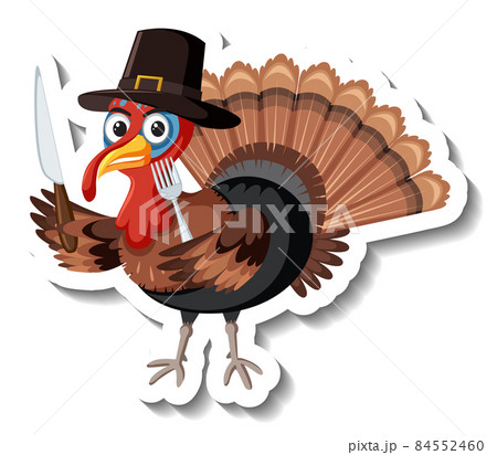 Isolated turkey sticker on white backgroundのイラスト素材 [84552460] - PIXTA