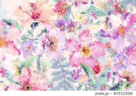 Beautiful oil painting flower illustration Beautiful oil painting flower illustration 84552606