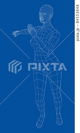 Wireframe ballerina in dance pose Wireframe ballerina in dance pose 84553648