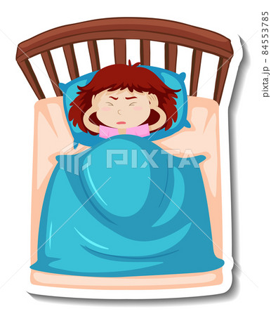 A fever girl shivering in blanket A fever girl shivering in blanket 84553785