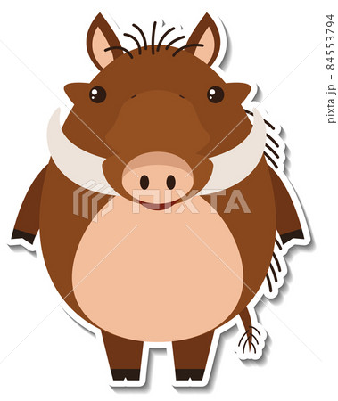 Chubby boar animal cartoon sticker Chubby boar animal cartoon sticker 84553794