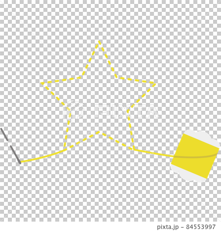Star-shaped embroidery of yellow thread 84553997