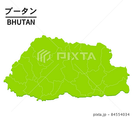 ブータンの世界地図イラスト 84554034