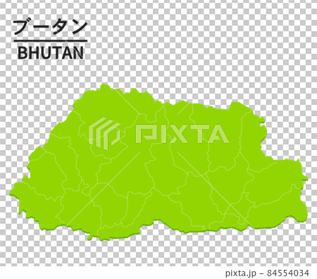 ブータンの世界地図イラスト 84554034