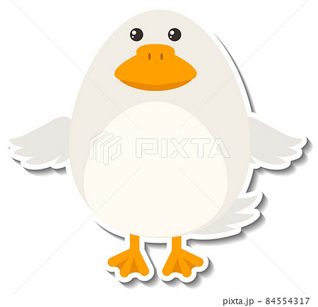 Cute chubby duck animal cartoon sticker 84554317
