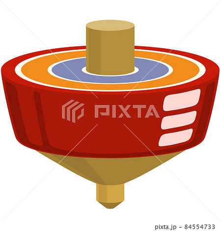 独楽のイラストのイラスト素材