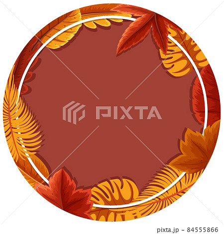 Round frame with autumn foliage Round frame with autumn foliage 84555866