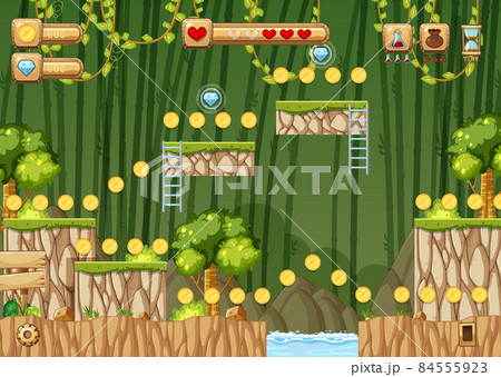 A Game Template Jungle Scene 84555923