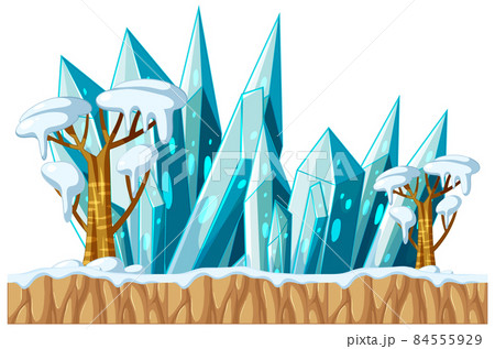 Blue crystal in cartoon style 84555929