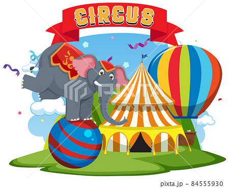 Circus theme park on isolated background 84555930