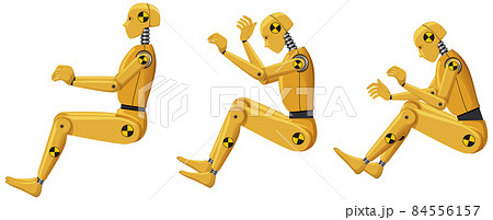 Set of different crash test dummy poses 84556157