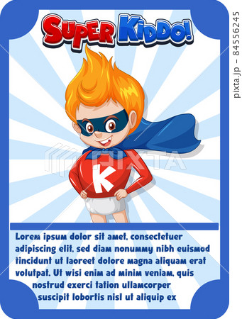 Character game card template with word Super Kiddo Character game card template with word Super Kiddo 84556245
