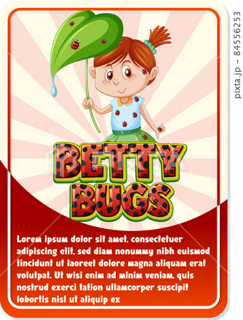 Character game card template with word Betty Bugs Character game card template with word Betty Bugs 84556253