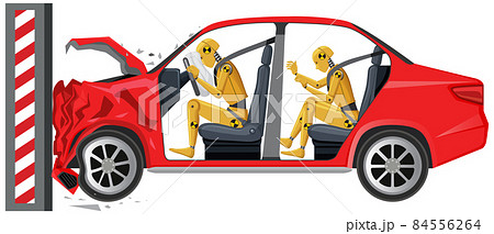 Crash test dummy with broken car Crash test dummy with broken car 84556264