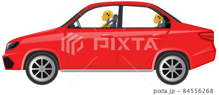 Red sedan car isolated on white background 84556268