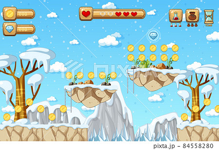 Game Template Snow Falling Scene Game Template Snow Falling Scene 84558280