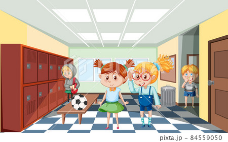 School scene with students cartoon character School scene with students cartoon character 84559050