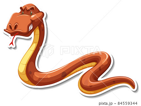 Snake cartoon character on white background - Stock Illustration [84559344]  - PIXTA