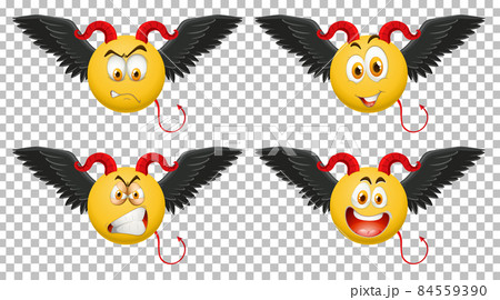 Set of devil emoticon with facial expression Set of devil emoticon with facial expression 84559390