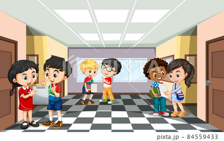 School scene with students cartoon character School scene with students cartoon character 84559433