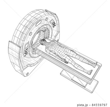 MRI machine scanning patient inside MRI machine scanning patient inside 84559797