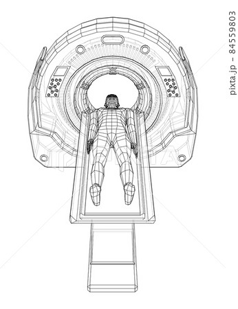 MRI machine scanning patient inside 84559803