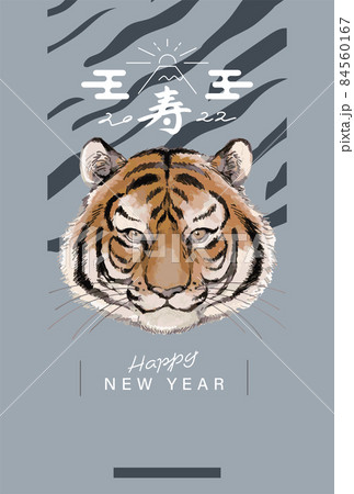 年賀状2022 寅年【F-04】縦タイプ はがきサイズ 年賀状2022 寅年【F-04】縦タイプ はがきサイズ 84560167