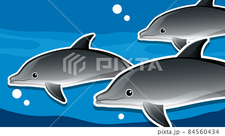 Thumbnail design with dolphin group 84560434