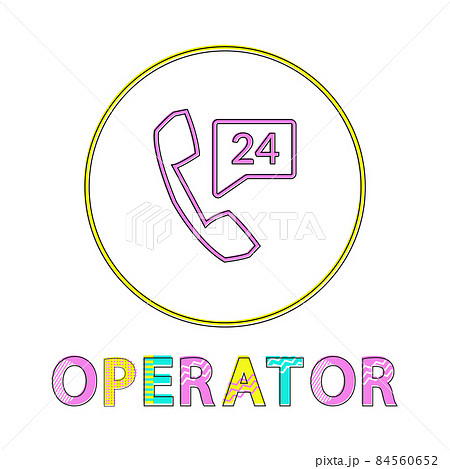 Operator Bright Round Linear Icon with Reciever Operator Bright Round Linear Icon with Reciever 84560652