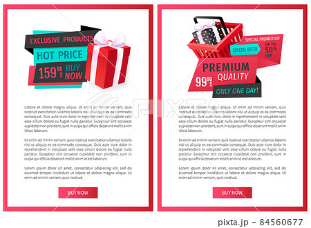 Advertising Promo Stickers on Web Pages Templates 84560677