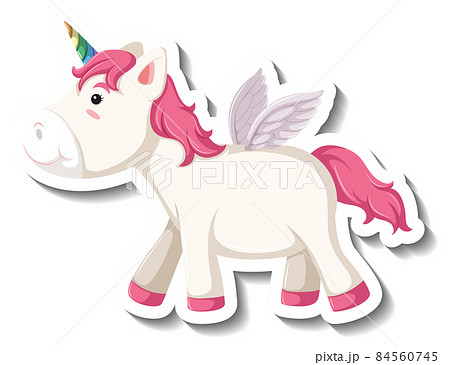 Cute pegasus standing pose on white background Cute pegasus standing pose on white background 84560745