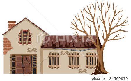 Abandoned house on white background 84560839