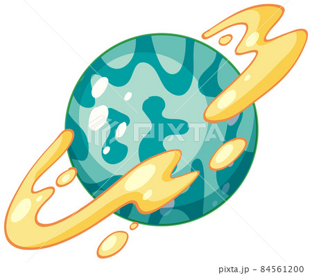 Fantasy comic planet isolated on white background 84561200
