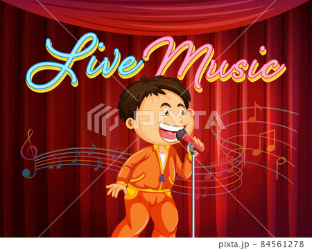 A boy performing singing on stage A boy performing singing on stage 84561278