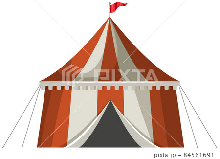 Medieval striped pavillon tent isolated 84561691