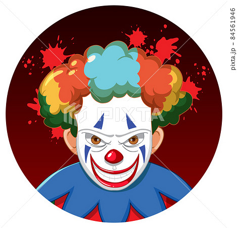 Scary creepy clown face 84561946