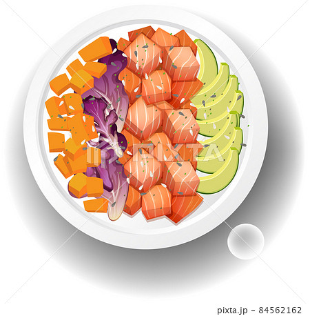Healthy food bowl with salmon salad Healthy food bowl with salmon salad 84562162
