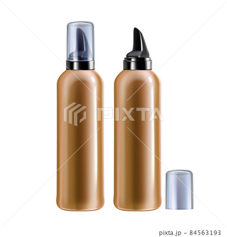 Foam Bottle Hairdresser For Make Hairdo Vector Foam Bottle Hairdresser For Make Hairdo Vector 84563193