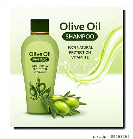 Olive Oil Shampoo Creative Promotion Banner Vector 84563262