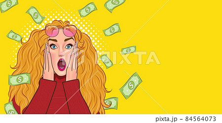 shocked woman with glasses open mouth wow Falling Down Money 84564073