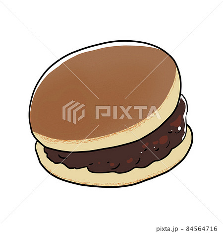 シンプルでリアルなどら焼きのイラスト素材