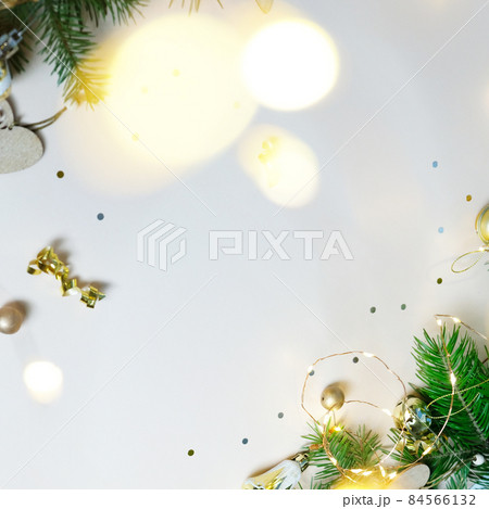 Merry Christmas and Happy New Year. Neutral background Merry Christmas and Happy New Year. Neutral background 84566132