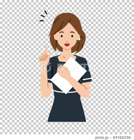 一個女人站起身來,手裡拿著一份文件,受到某種事物的啟發 一個女人站起身來,手裡拿著一份文件,受到某種事物的啟發 84568296