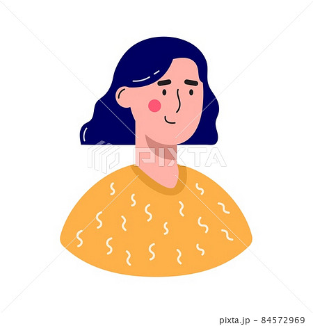 women avatars characters. Cheerful, happy people flat vector illustration set. Male and female portraits, group, team. Adorable girls trendy pack 84572969