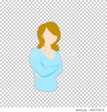 一個女人雙臂交叉的剪影插圖 一個女人雙臂交叉的剪影插圖 84573673