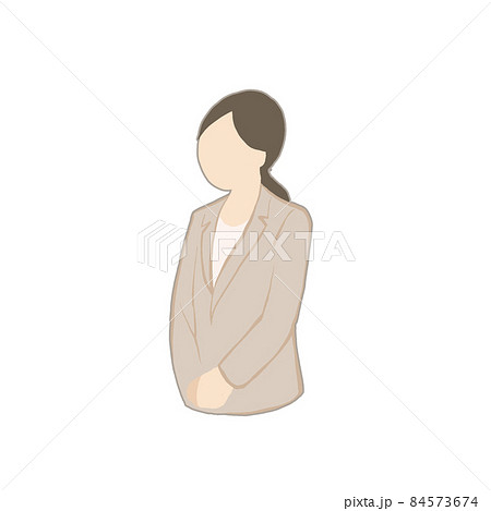 スーツを着た女性のシルエットのイラスト 84573674