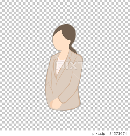 スーツを着た女性のシルエットのイラスト 84573674